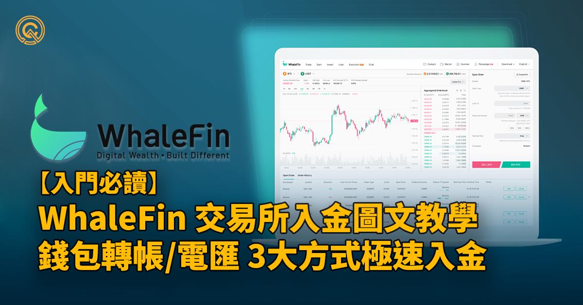 【2022年12月更新 可能有風險請注意！】WhaleFin入金教學，3種方式連圖文步驟｜獨家優惠碼cwbonus